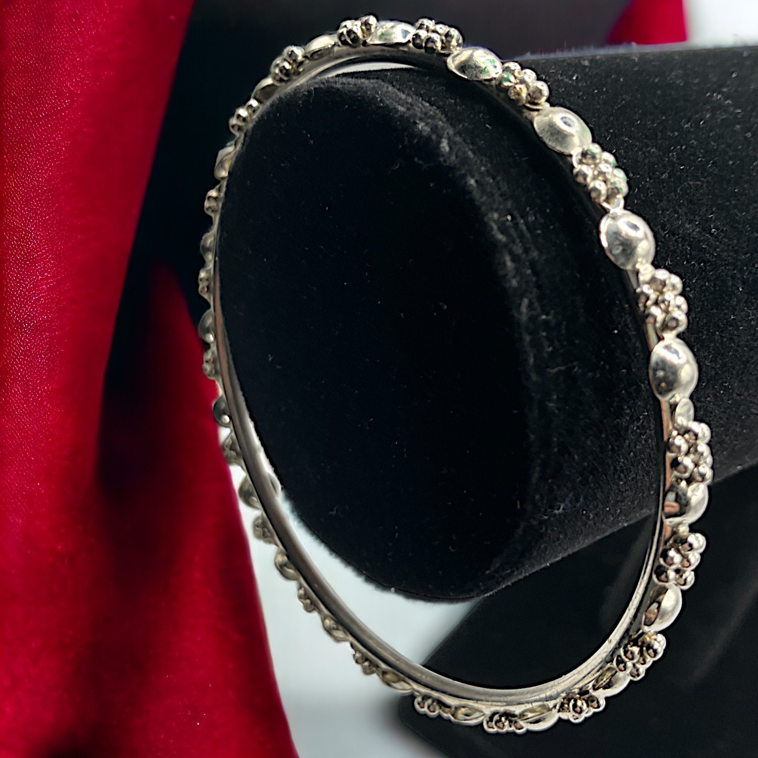 Silver-Tone Circular Design 2 78 Bangle 25$